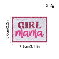 Parche de letras en inglés MAMA bordado dorado termoadhesivo