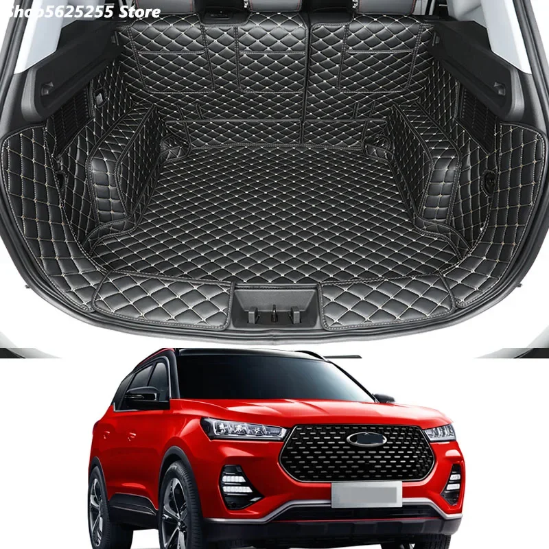 

Car Trunk Mat For Chery Tiggo 7 Pro 2020 2021 Accessories Leather Durable Cargo Liner Carpets Waterproof Full Encirclement Mat