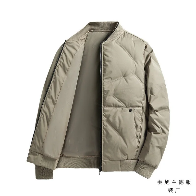 High-end down jacket men's light and short middle-aged business men's baseball collar jacket dad jacket tide