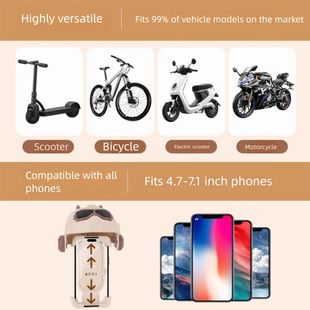 

Waterproof Motorcycle Mobile Phone Holder Sunshade Adjustable Electric Bicycle Phone Bracket Cradle Clip Shock Resistant