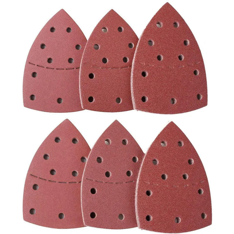 

20pcs 11Holes Mouse 40-2000 Grits Paper 152*105 Sanding Sander Sander Triangular Sandpaper Detail Multi