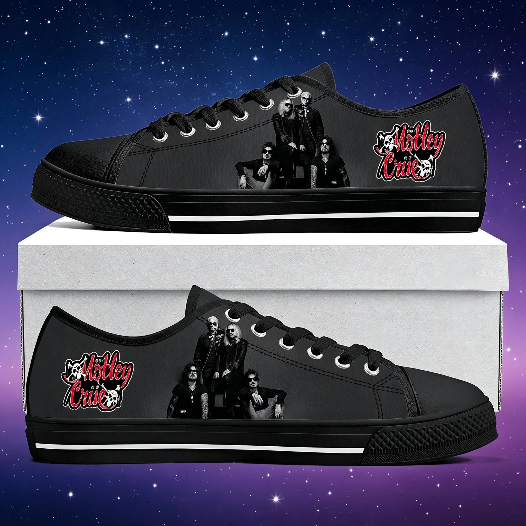 Zapatillas deportivas con estampado 3D vintage de metal de los años 80, zapatos de lona transpirables unisex, calzado urbano ligero antideslizante