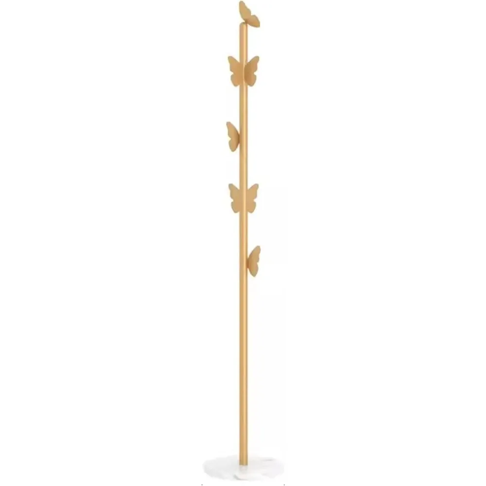 

Garment Rack Metal Coat Rack With Marble Base, Free-standing Small Modern Coat Stand Tree With Butterfly-shaped Hooks, Save Spac