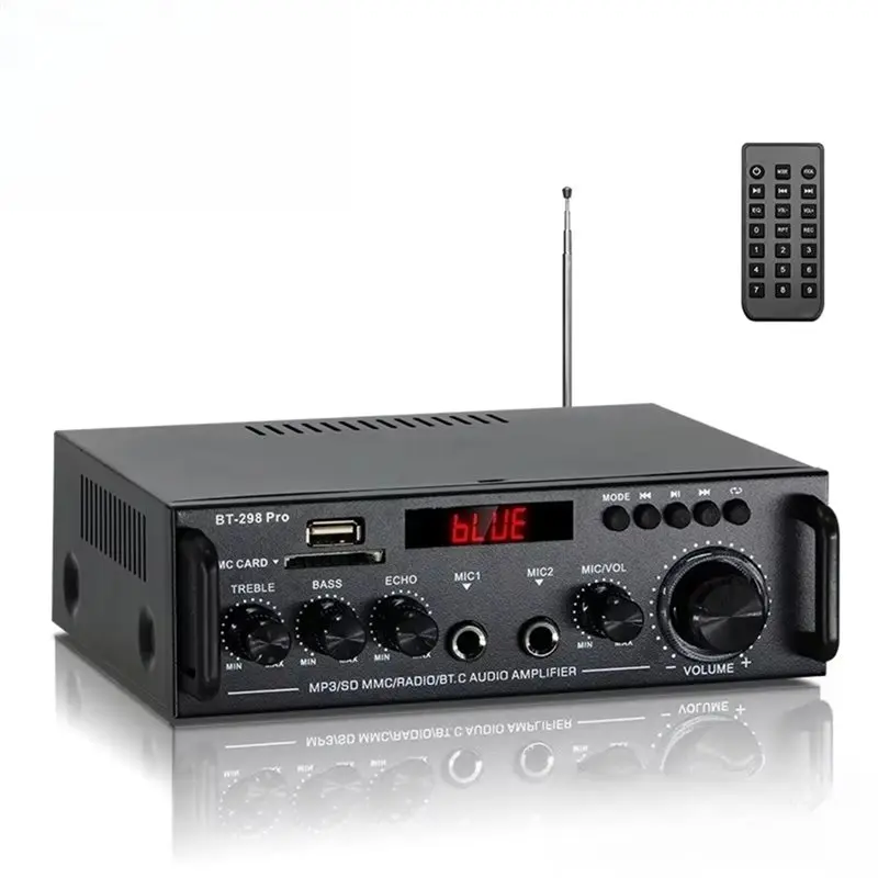 ABZW BT-298 PRO Digital Power Amplifier Bluetooth U Disk Power Amplifier Two-Channel Power Amplifier EU Plug