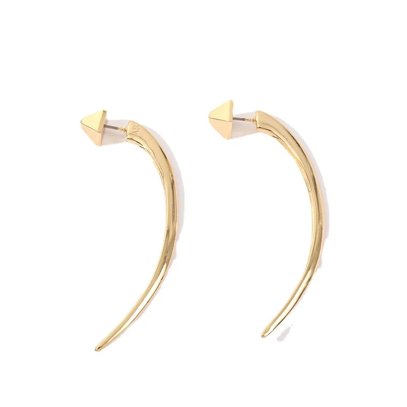 European and American Genius Designer Metal Ivory Earrings Personality New Style Fashion Simple Temperament Earrings