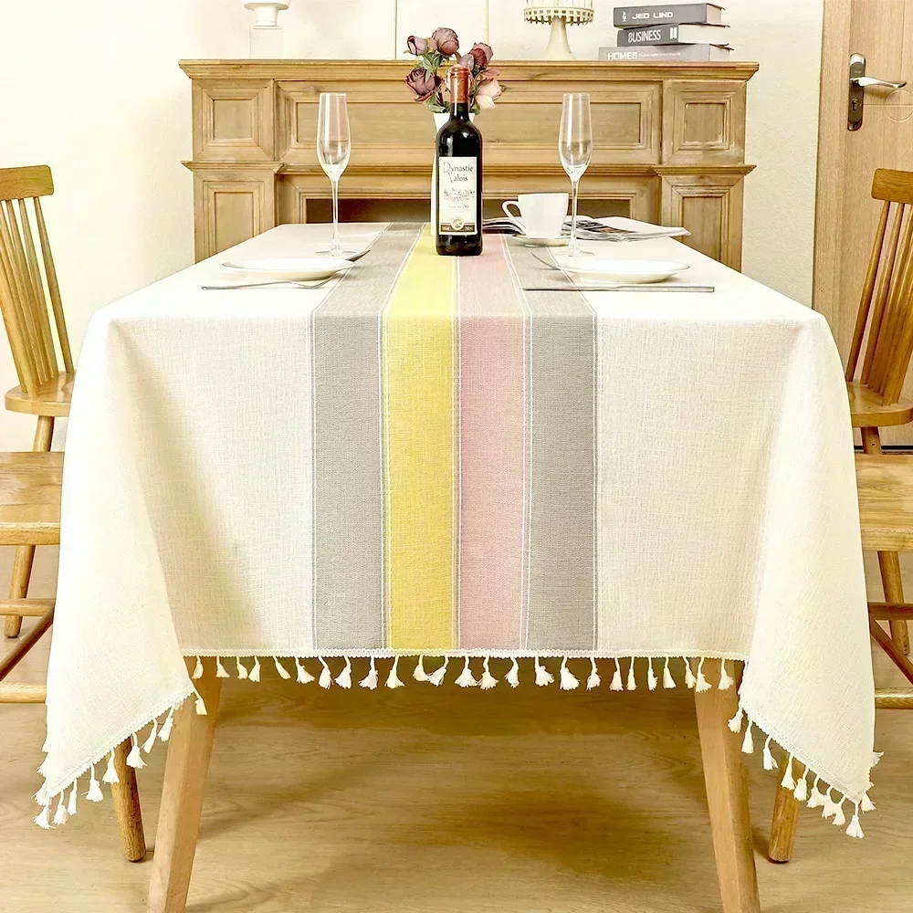 

Nordic Tassel Cloth Tabl Embroidered Leaf American Tablecloths For Events Rectangular Jacquard Coffee Table Cover