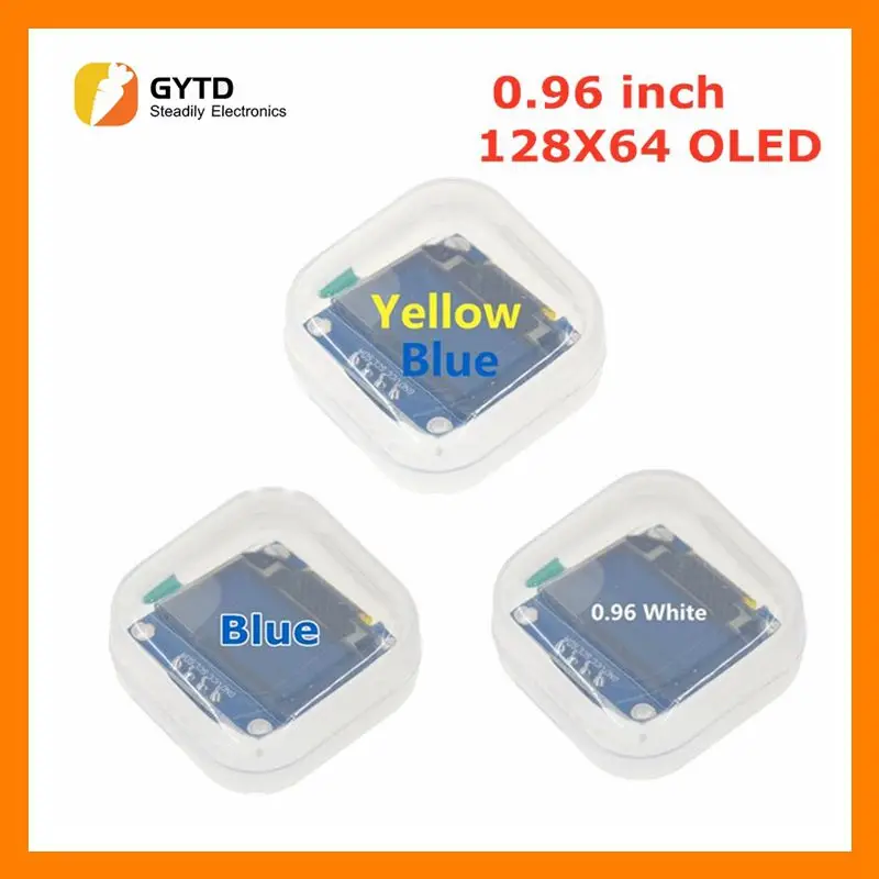 แผงวงจรสำหรับแสดงผลสีขาว0.96นิ้ว OLED IIC I2C 128X64 SSD1306บอร์ดหน้าจอ LCD 12864 GND VCC SCL SDA 0.96 "สำหรับ Arduino สีดำ