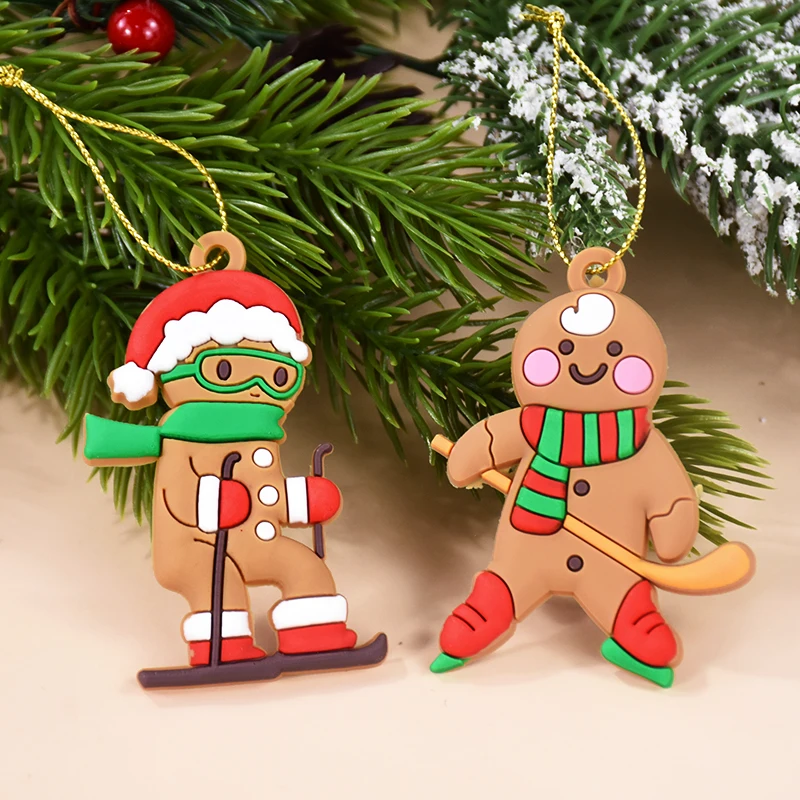 Christmas Gingerbread Man Christmas Tree Pendant Ornaments DIY Holiday Home Party Decor Supplies Happy New Year Children's Gifts