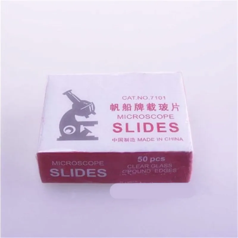 

50 шт./кор. предметные стекла для микроскопа, прозрачные стеклянные шлифованные края для лабораторных микроскопов, лабораторные принадлежности