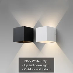 Luz LED de pared impermeable para exteriores, lámpara de aluminio para porche, jardín y dormitorio interior, decoración de cabecera, 6W/10W, IP65