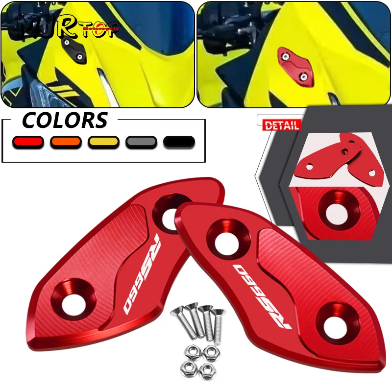 

Brand New Mirror Cover For RS660 RSV4 RSV4 1100Factory 2009-2024 Motorcycle CNC Windscreen Driven Mirror Eliminators Cap