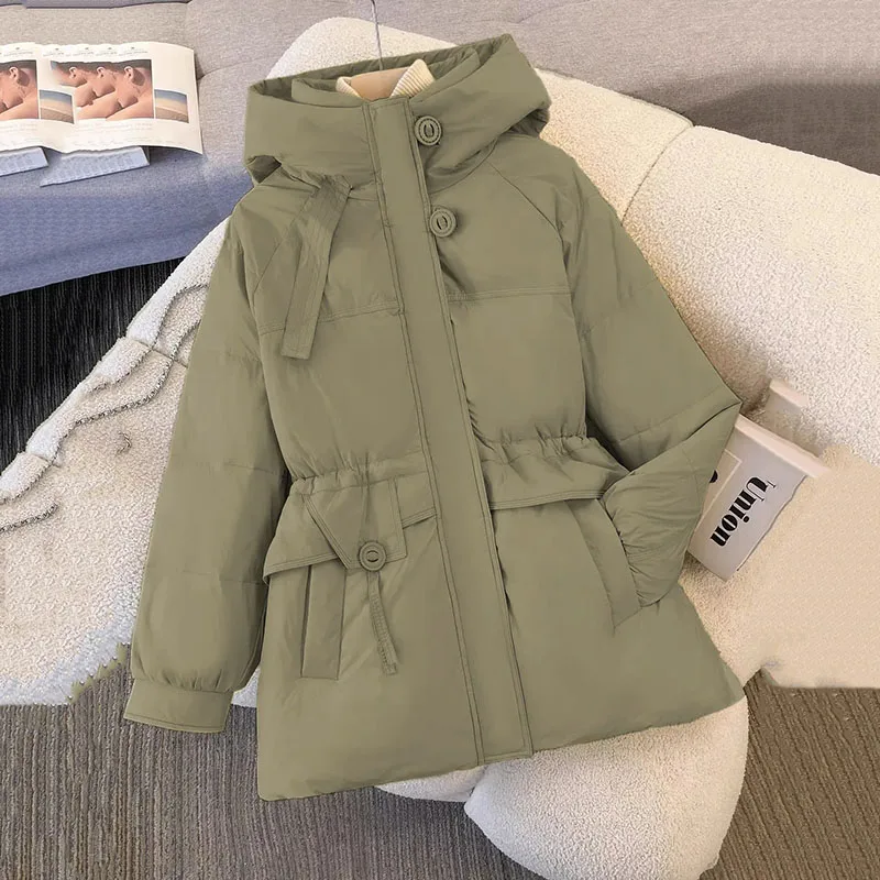

New Winter Down Cotton Jacket Women's Hooded Thicken Warm Female Coat Sense Temperament Cotton Padded Slim Outerwear Ladies Tops