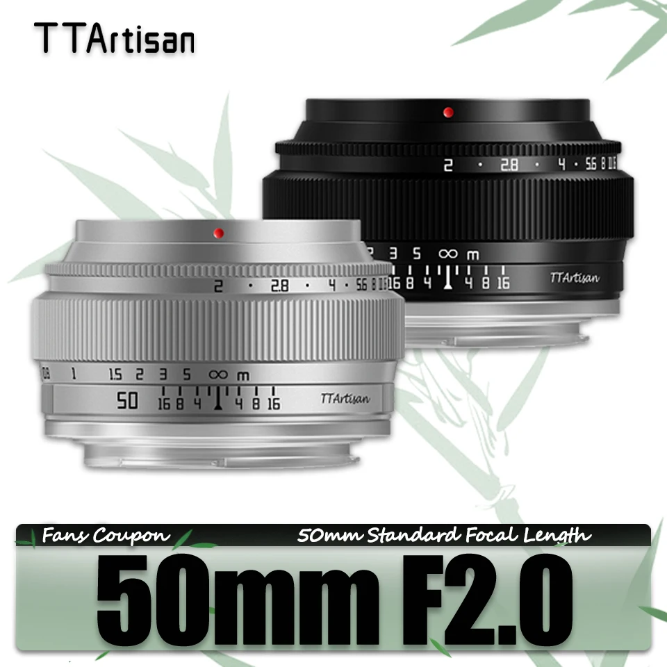 

TTArtisan MF 50mm F2.0 Standard Focal Length Full Frame Portraiture Humantity Lens Compatible with Sony E Canon RF Nikon Z