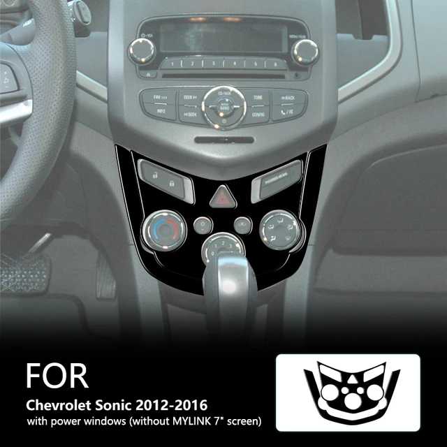 Dla Chevrolet Sonic 2012-2016 Panel sterowania klimatyzacją Brand New ABS Gloss Black Naklejka ochronna Akcesoria do wnętrza samochodu