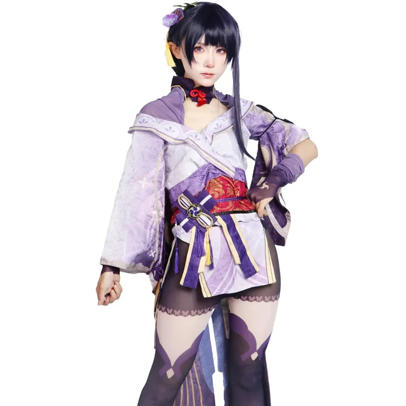 Anime jogo raiden shogun cosplay beelzebul traje adulto carnaval uniforme peruca anime trajes de halloween masquerade feminino