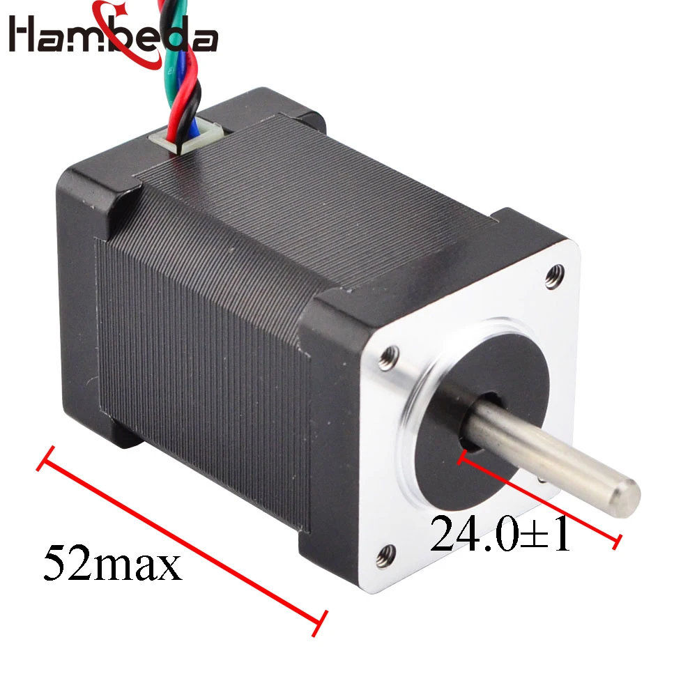 High Torque Free Shipping 35 Stepper Motor 1.8°/0.4N.m/1.5A/52mm NEMA14 Hybrid  4-wires 2-phase Stepping Motor