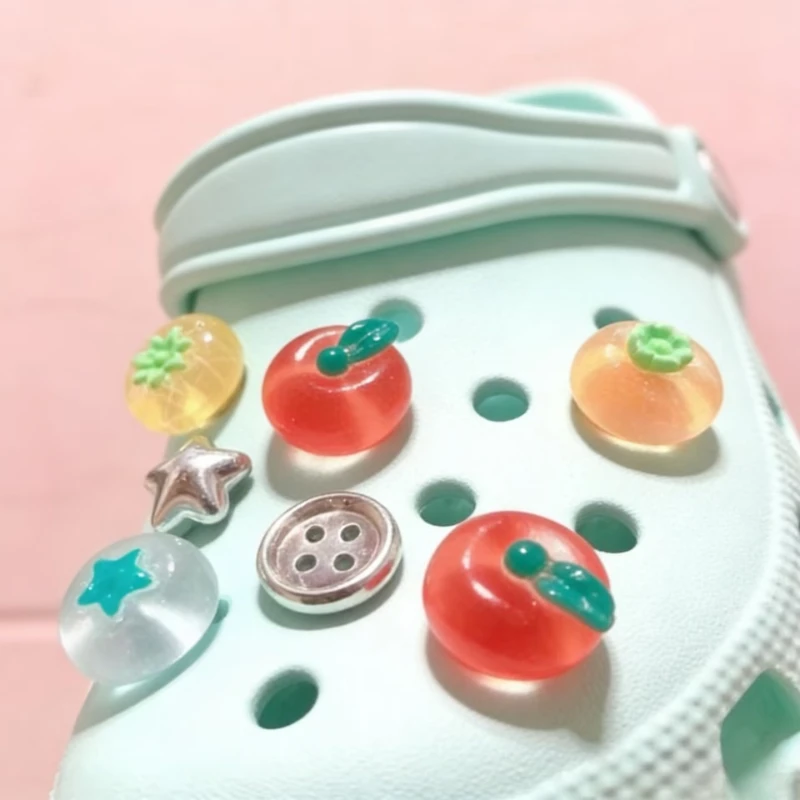 Fashion Shoes Charms Removable Cute Transparent Tomatoes Shoe Accessories For Girls  Shoes DIY Hole Shoe Buckle Holiday Gift