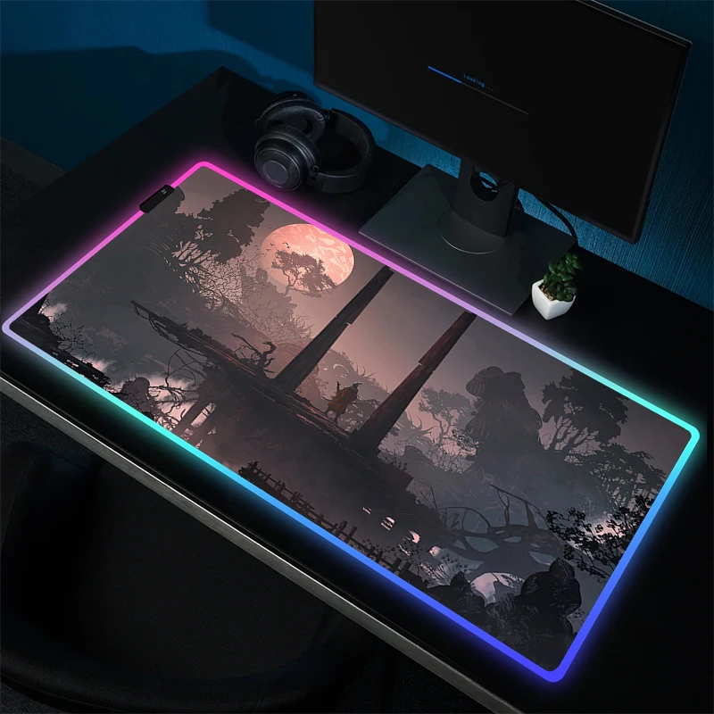 Rgb Muis Mat Dragon Rubber Muismat Grote Gaming Muismat Gamer Vergrendeling Rand Bureau Mat Led Hd Print Accessoires Antislip Tapijt