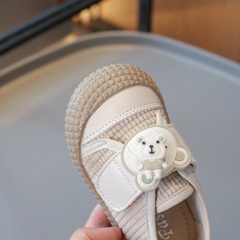 Baby Girls Boys Casual Shoes Cartoon Bear Children Sneakers Anti Slip Soft Sole Kids Shoes Spring Autumn Infant Toddler Shoes