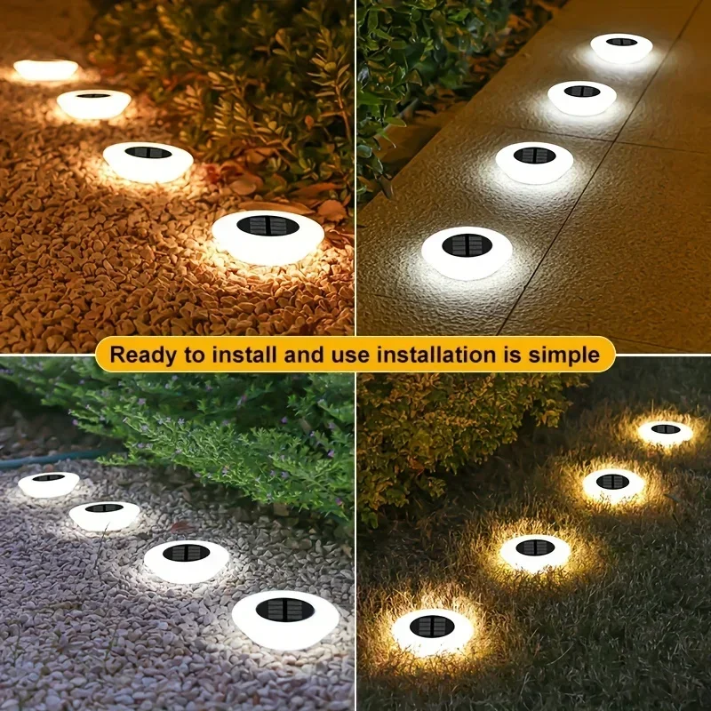 Luci a terra solari luci da giardino solari impermeabili a LED luci da terra luminose per esterni illuminazione paesaggistica per Patio Pathway Lawn