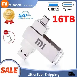 Xiaomi-Clé USB 16 To, USB 3.2, transfert ultra rapide, SSD en métal, étanche, mini clé U portable, mémoire