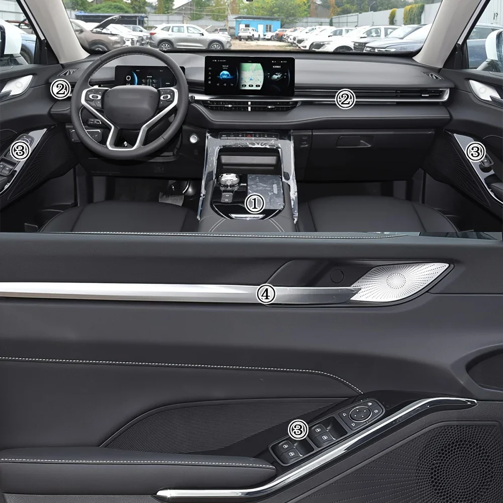 Carbon Fiber For Haval H6 2021-2024 Car Film Interior Stickers Center Console Gear Dashboard Door Handle Lift Panel