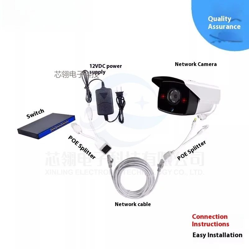 1 pair POE Cable Passive Power Over Ethernet Adapter Cable POE Splitter RJ45 Injector Power Supply Module 12v For IP Camea