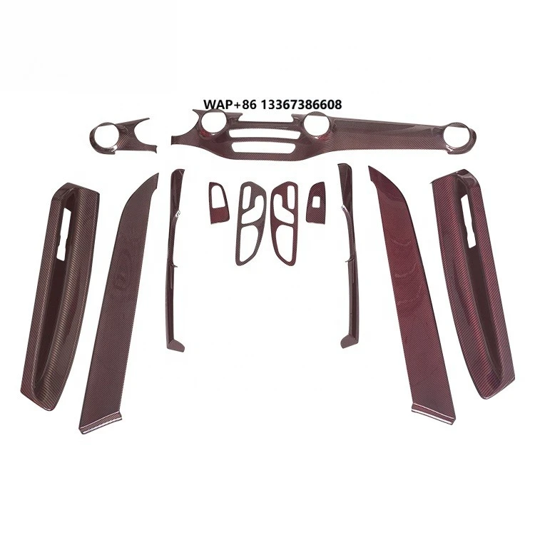 

12pcs Interior Trims Red&Black Carbon Fiber Interior Kits