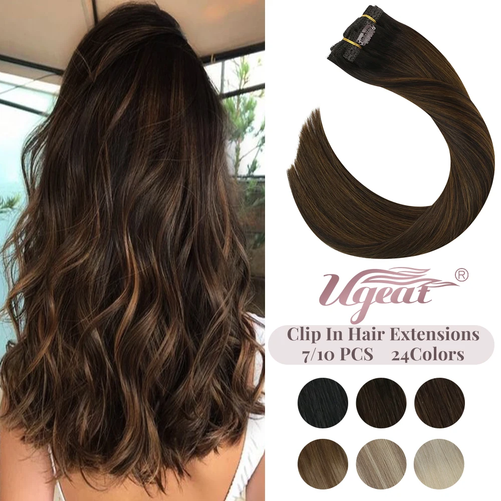 [Full Head Set] Ugeat Clip in Hair Extensions 14-22\