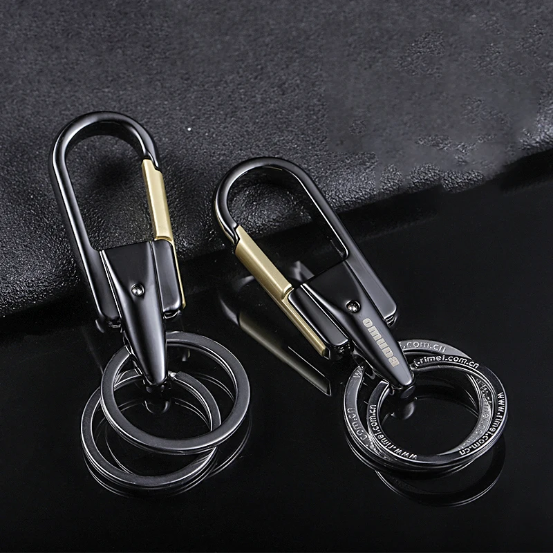 New Car Keychain   Fashion  Waist Buckle Stainless Steel Keyring Rotating Key Rings for Keychain Accessories Car Key Holder