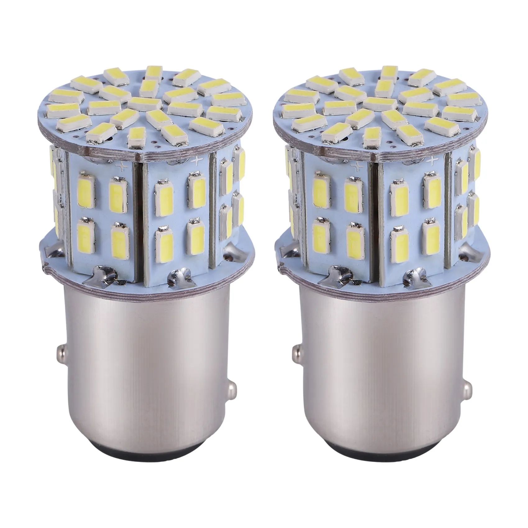 2 sztuki 6000K białe 1157 50SMD tylny hamulec żarówka LED BAY15D 12V