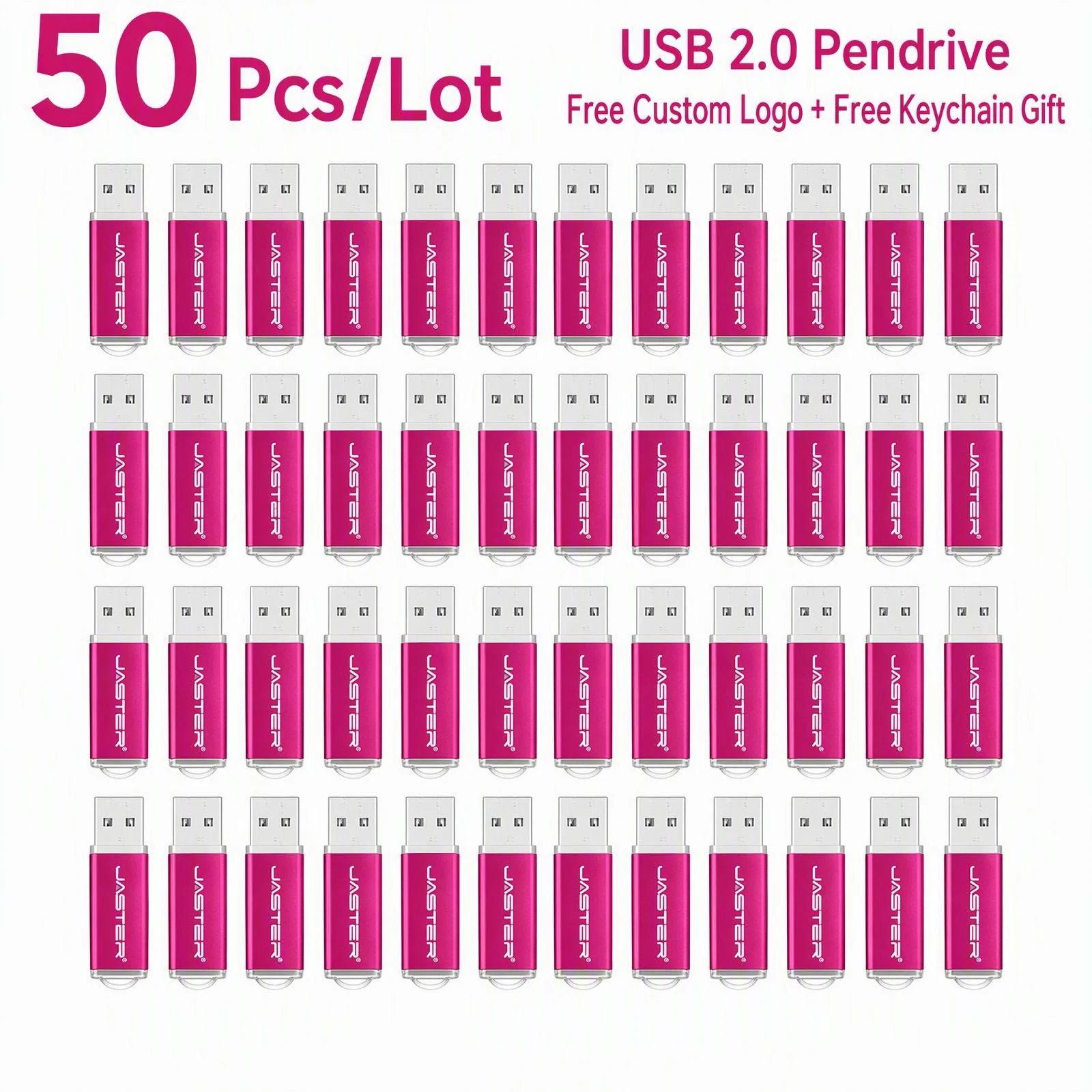 50pcs/lot Free Custom Logo Metal Pendrive 2gb 1gb Business Gifts USB 2.0 Flash Drive 128mb 512mb 4gb Memory Stick Publicity