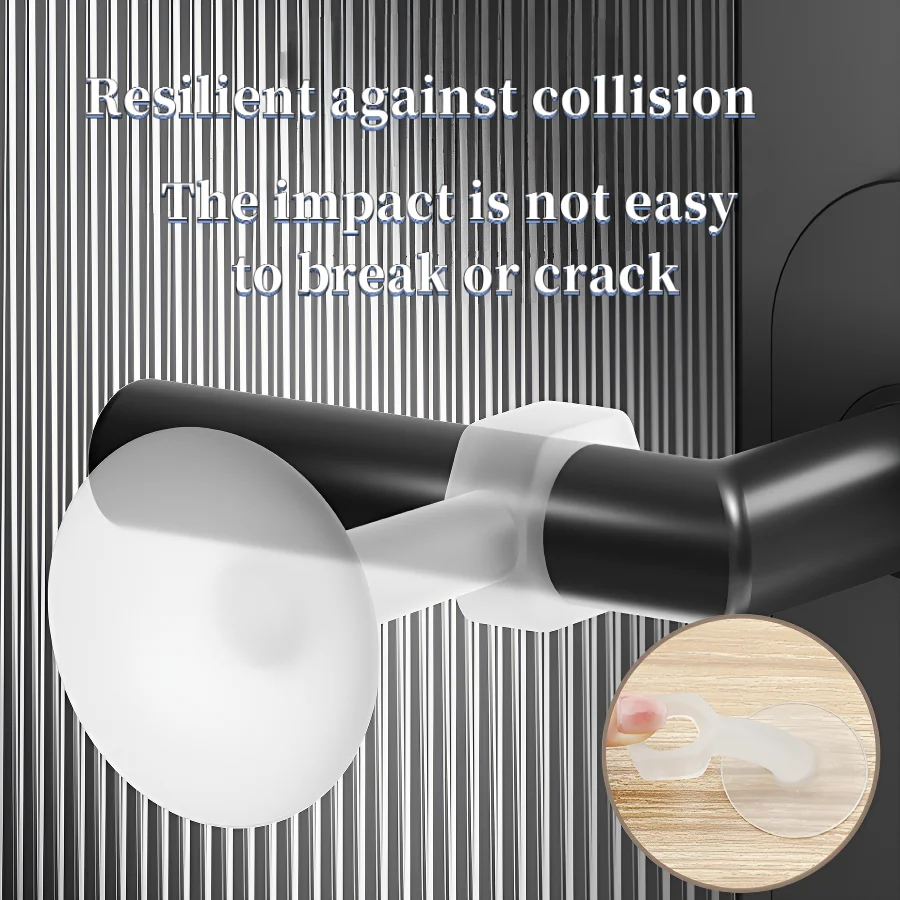 

2 шт., силиконовая дверная присоска без перфорации-дверная пробка для предотвращения столкновений для ванной комнаты, дома, защиты стены, дверная ручка для ванной комнаты