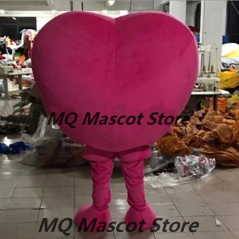 Unisex Animal Pink Heart Mascot Costume Christmas Fancy Dress Clothing Celebration Party Advertise Cartoon Character Cosplay