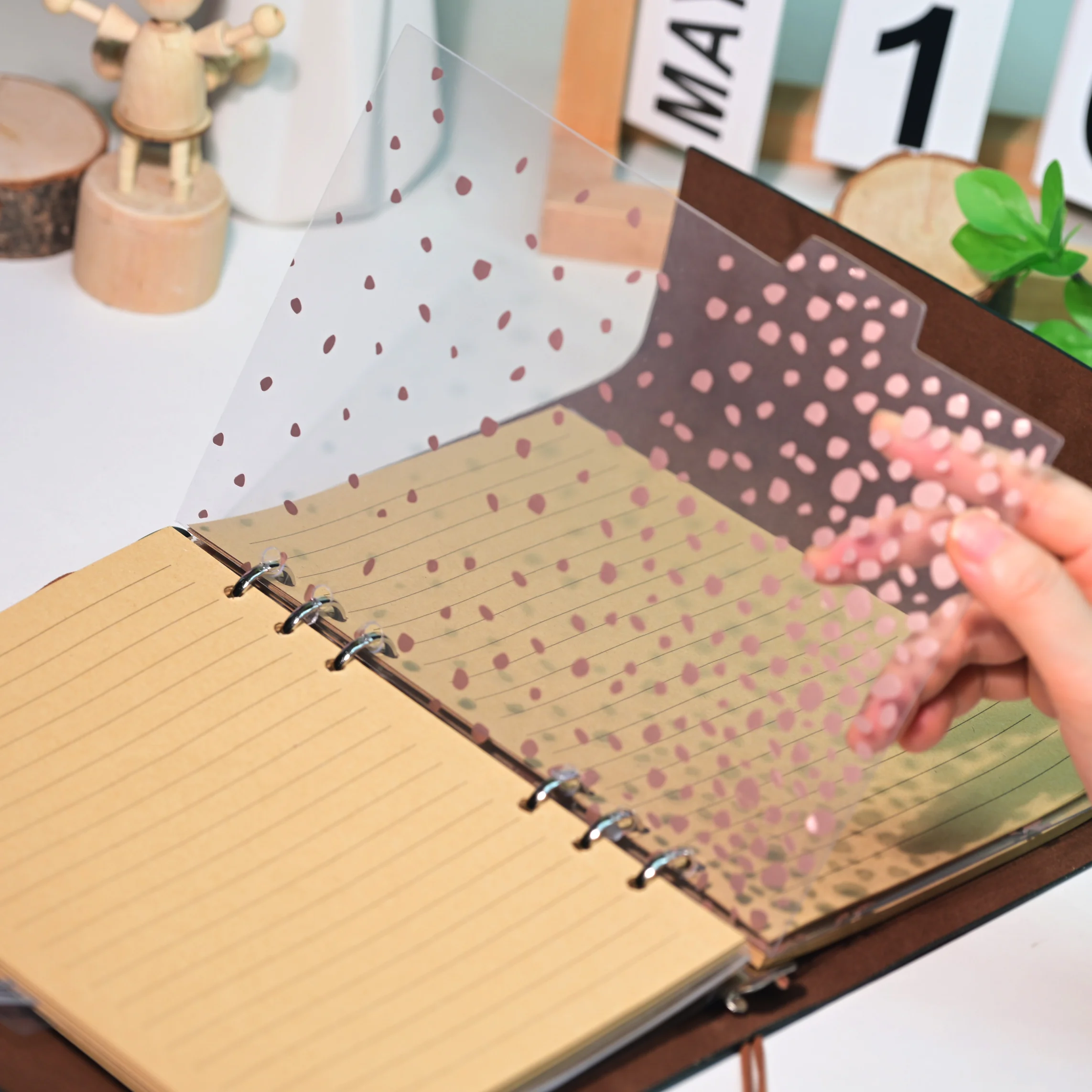 Transparent PVC A5 Binder A6 Binder Planner Dividers Index Sheets Notebook Set Stationery School Note Books Diary Bookmark Daily