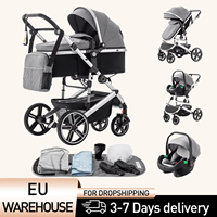 Baby Stroller 3 in 1 Luxurious Portable Travel Baby Carriage Fold Pram High Landscape Aluminum Frame Newborn Infant Stroller