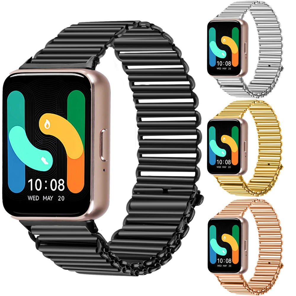 Métal pour Samsung Galaxy Fit 3 Bracelet en acier inoxydable Bracelet de remplacement pour Samsung Galaxy Fit3 SM-R390 accessoires de sangle