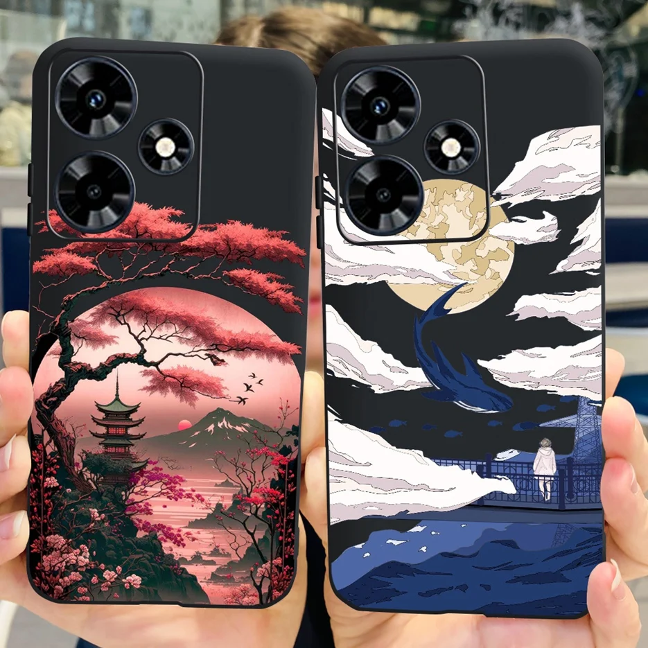 For Infinix Hot 30 4G Case X6831 Cute Panda Cartoon Painted Cover Soft TPU Phone Case For Infinix Hot 30 Play NFC Hot30 i Fundas