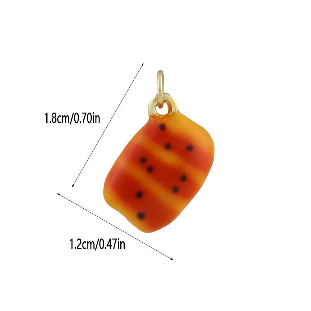 1pc creative and fashionable copper cartoon three-dimensional bread DIY earring necklace bracelet jewelry pendant