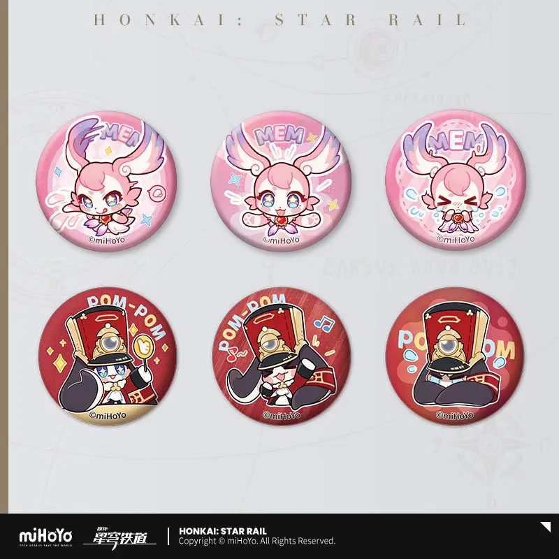 

MiHoYo оригинальная серия Honkai Star Rail Gallery Mini 37 мм жесть набор значков POM POM Mem брошь значки реквизит для косплея подарок фаната