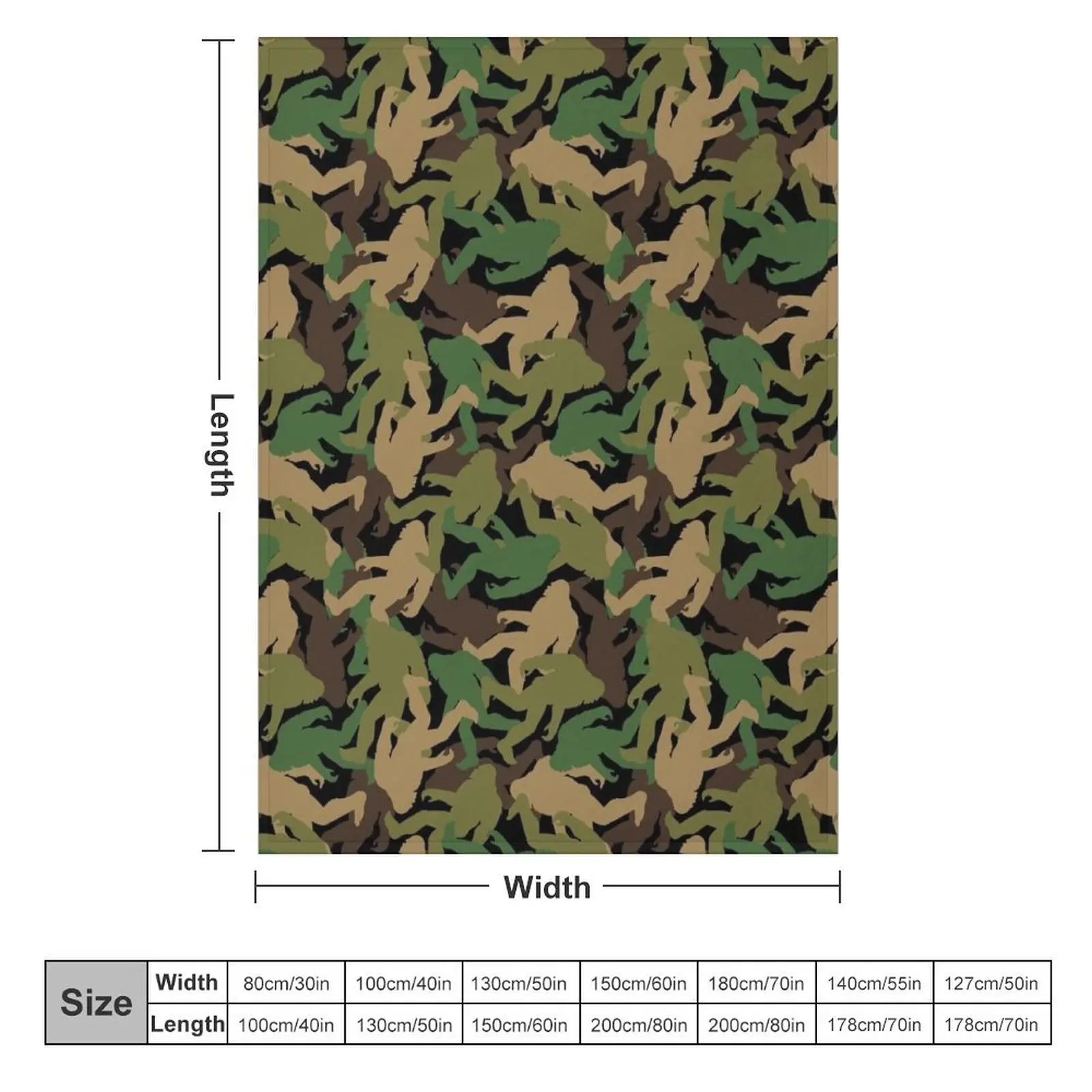 Bigfoot Camouflage Throw Blanket Designers halloween Soft Blankets