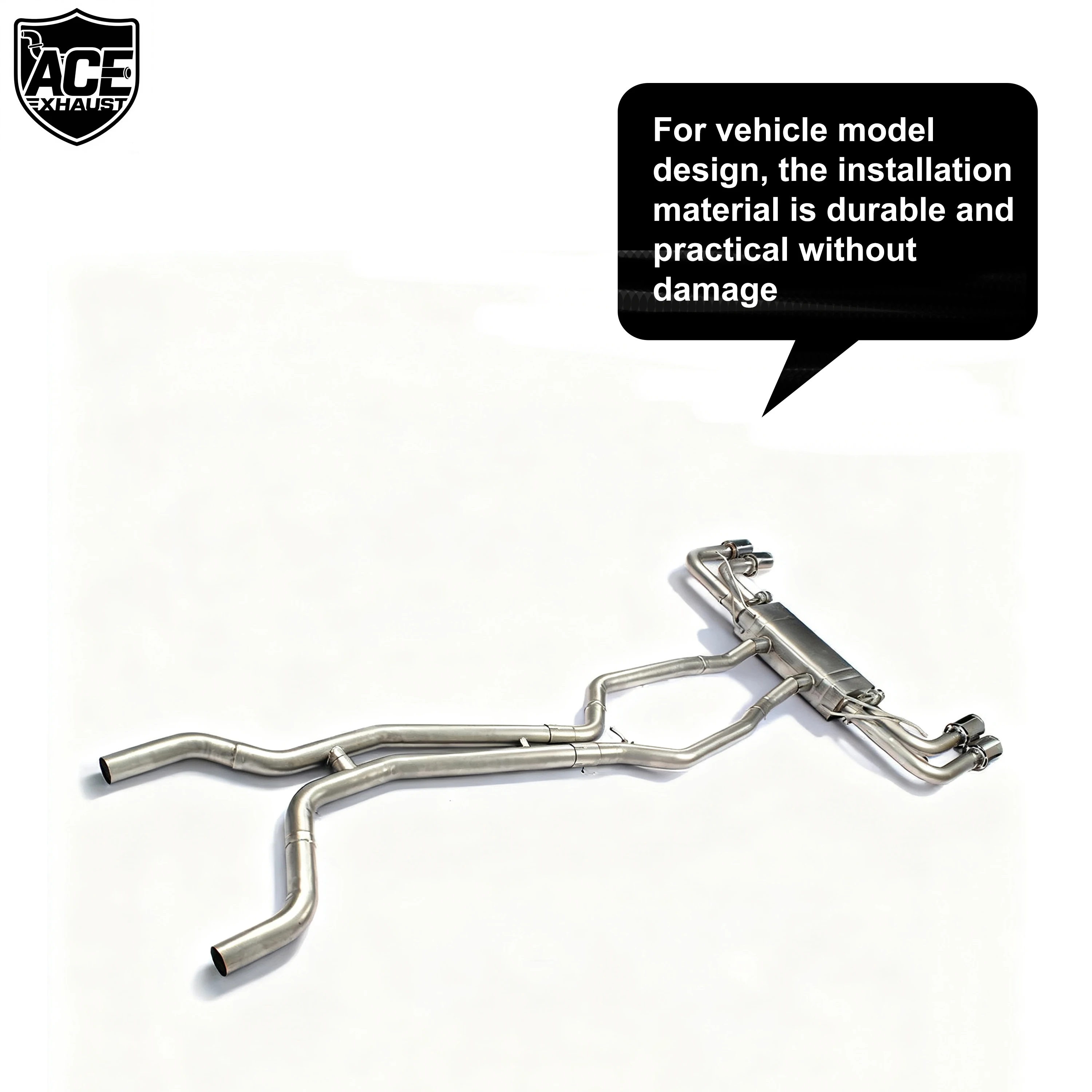 ACE Edelstahl-Auspuffrohr für Porsche Cayenne 958 3.0T 3.6T 4.8T Catback Valvetronic Auspuff-Schalldämpfer Auspuffanlage – Detail 5