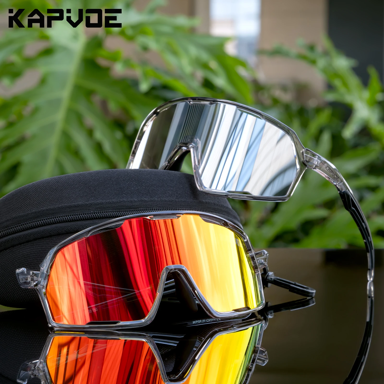 KAPVOE Wanderbrille, Fahrradbrille, Rennbrille, Camping-Sonnenbrille, UV400, Fahrrad- und Outdoor-Sportzubehör, Baseball-Ausrüstung – Detail 1