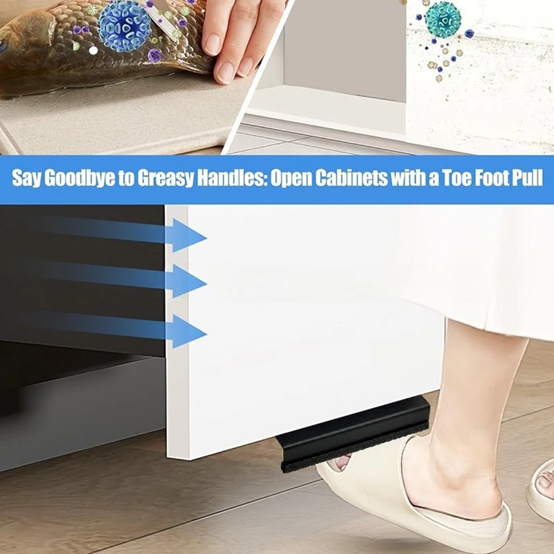 1/2 Pack 4.72”Kitchen Trash Cabinet Foot Pull For Trash Cabinet Drawer,Hands-Free Garbage Drawer Foot Pull Handle Touchless