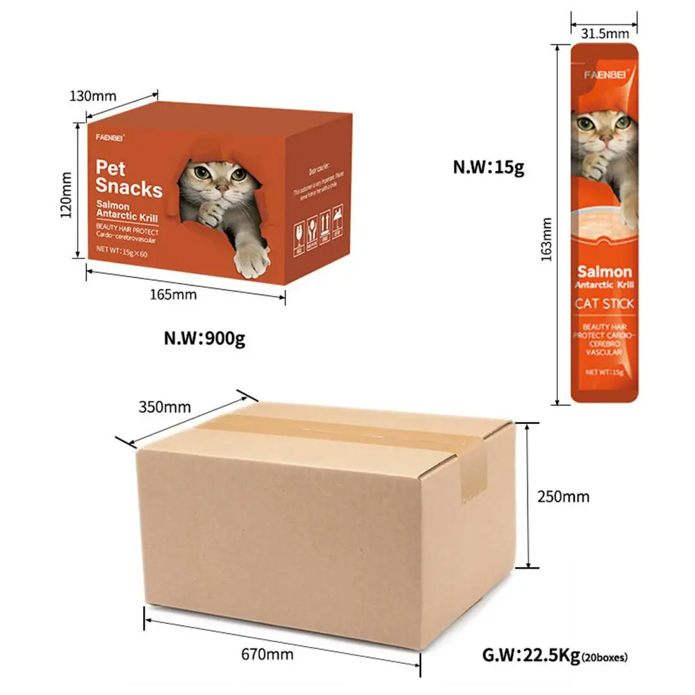 Faenbei Cat Snack Appropriate For All Ages Bulk Package Delicious Best Cat Snack Satisfactory English Cat Snack Pet Food Healthy