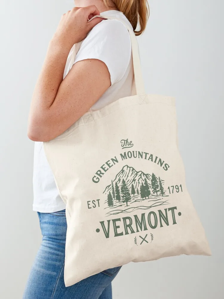 Green Mountains Vermont Tote Bag canvas tote custom tote bag Canvas Big bag