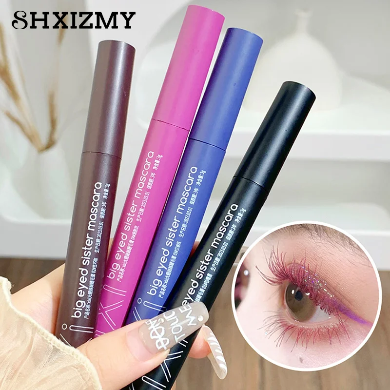 Mascara Ultra-fine Curl Mascara per ciglia allungante spesso Waterproof Non sbavature Brown Natural Curling Fine Brush Mascara Makeup