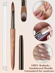 Kolinsky acrylic nail brush 3D handmade nail brush acrylic application professional nail art brush solid wood handle comfortable