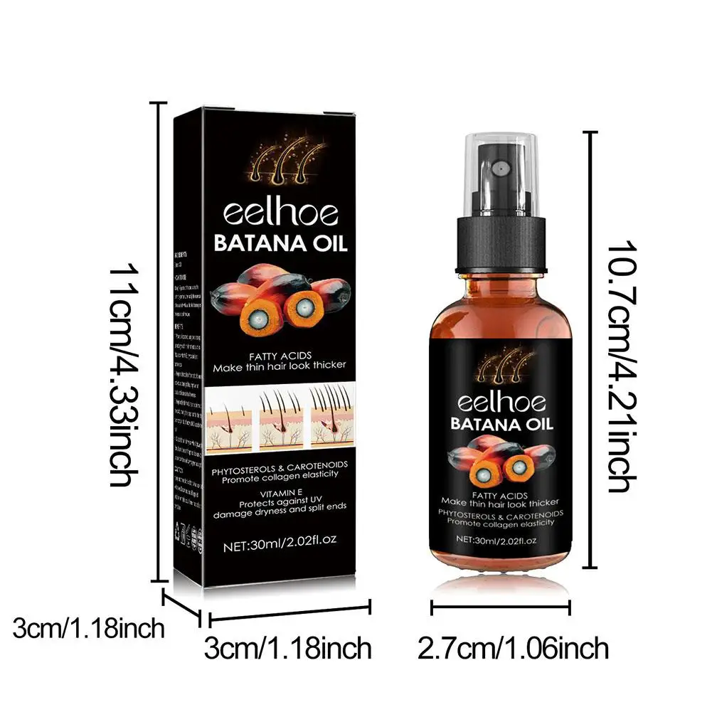 Aceite de Batana antirotura para el crecimiento del cabello, tratamiento de calvicie, Spray grueso para el cabello, mascarilla para el crecimiento de la barba, 30ml