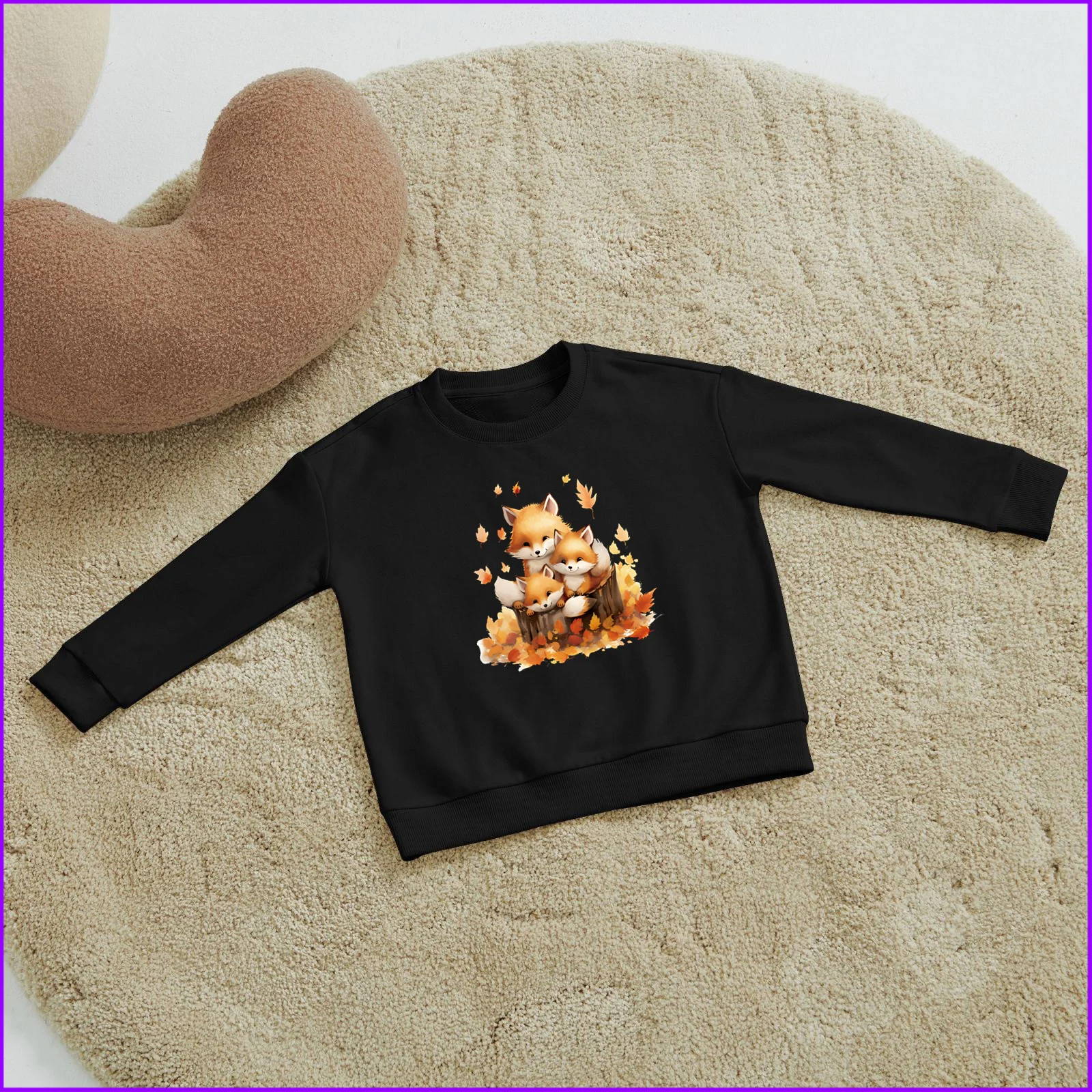 Beautiful Forest Animals Playing In The Leaves Sja2394 Kids Boys Girls Hoodies Sweatshirts 2024 Toddler Tees Designer Luxury Pin